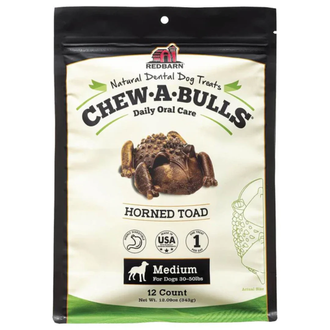 Redbarn Chew-A-Bulls Horned Toad Dental Dog Treats Medium 343g