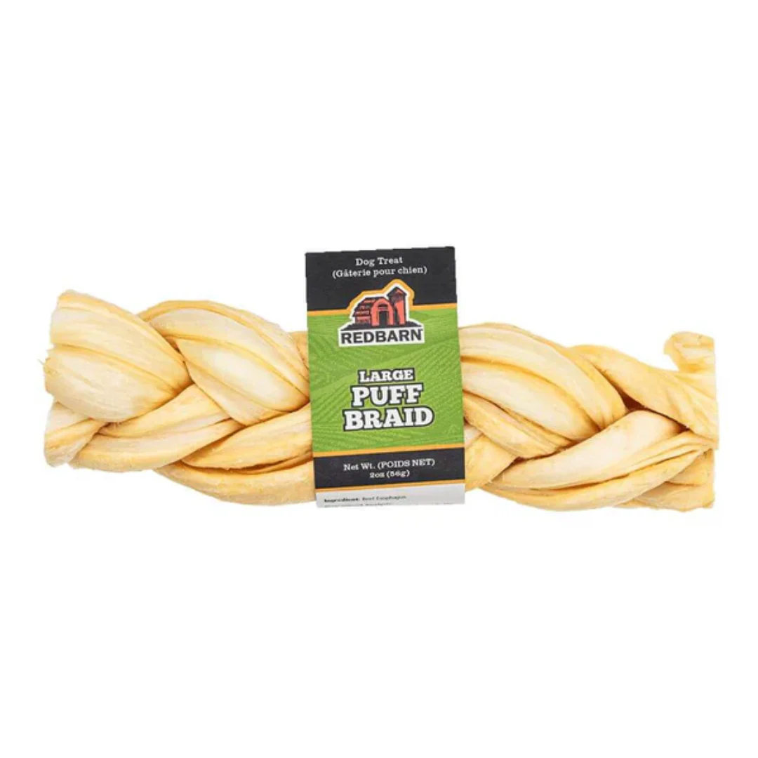 Redbarn Large Puff Braid Dog Treat