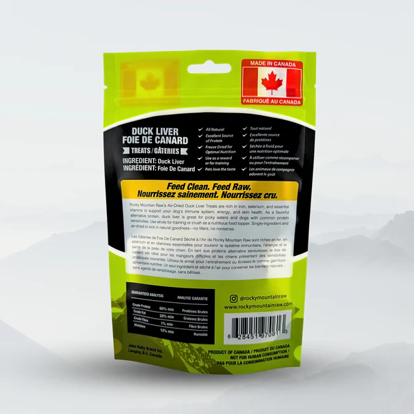 Rocky Mountain Raw Air-Dried Duck Liver Dog Treats 50g - Image 2