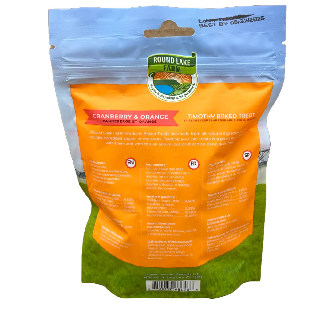 Round Lake Farm Cranberry & Orange Timothy Baked Treat 85g - Image 2