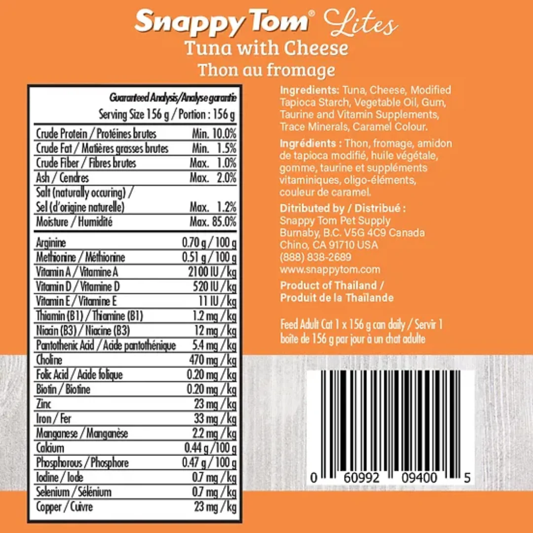 Snappy Tom Lites Tuna with Cheese Cat Food 156g - Image 3