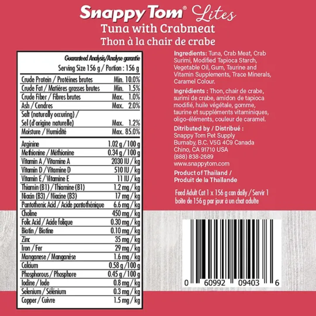 Snappy Tom Lites Tuna with Crabmeat Cat Food 85g - Image 3