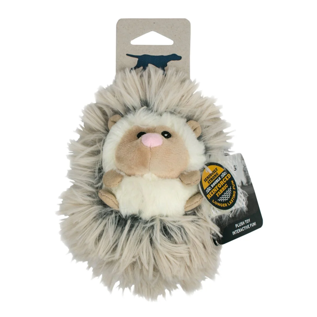Tall Tails Real Feel Fluffy Baby Hedgehog with Squeaker Plush Dog Toy