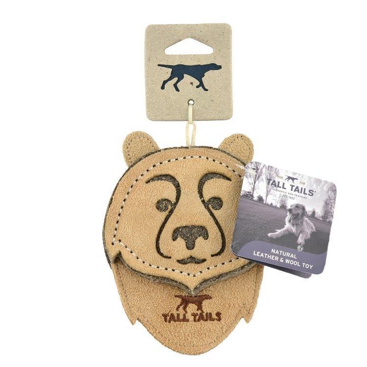 Tall Tails Leather Dog Toy - Bear