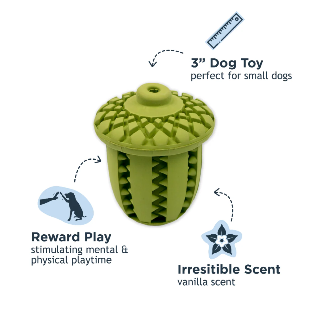 Tall Tails Natural Rubber Acorn Reward Dog Toy - Image 2