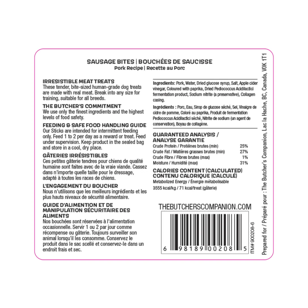 The Butcher's Companion Sausage Bites - Pork Recipe 250g - Image 2