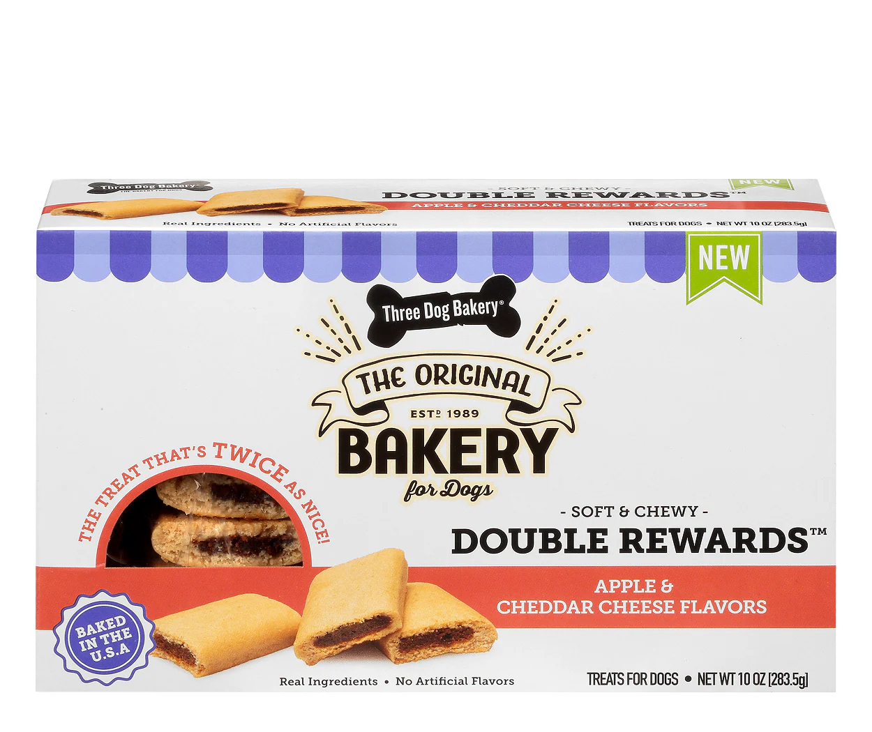 Three Dogs Bakery - Double Rewards Apple & Cheddar 10oz