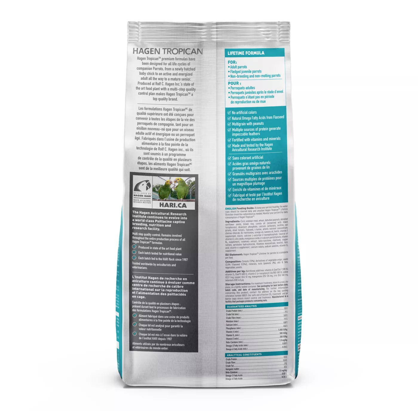 Tropican Lifetime Formula Parrot Food 4 mm Granules - Image 2