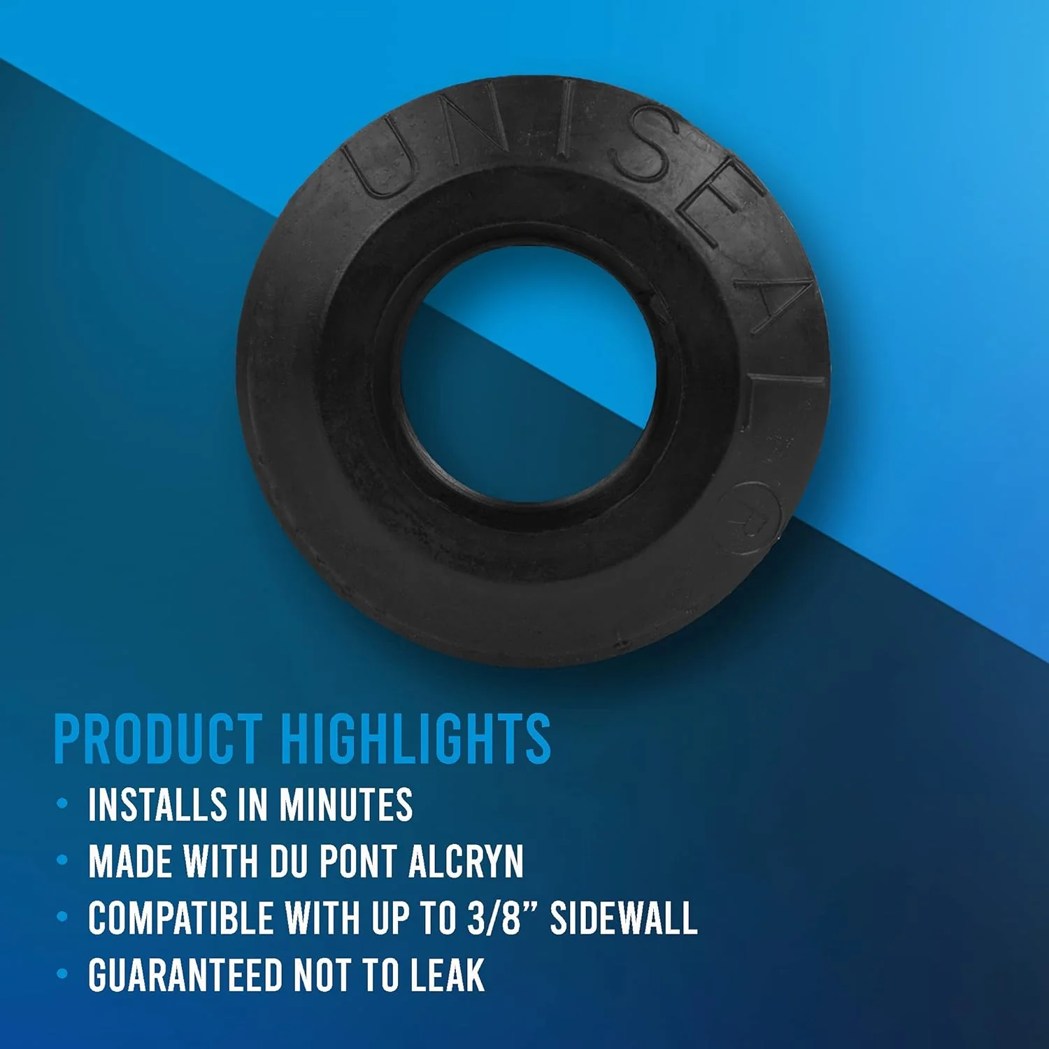 Uniseal Black Pipe-to-Tank 1/2" Seal - Image 4