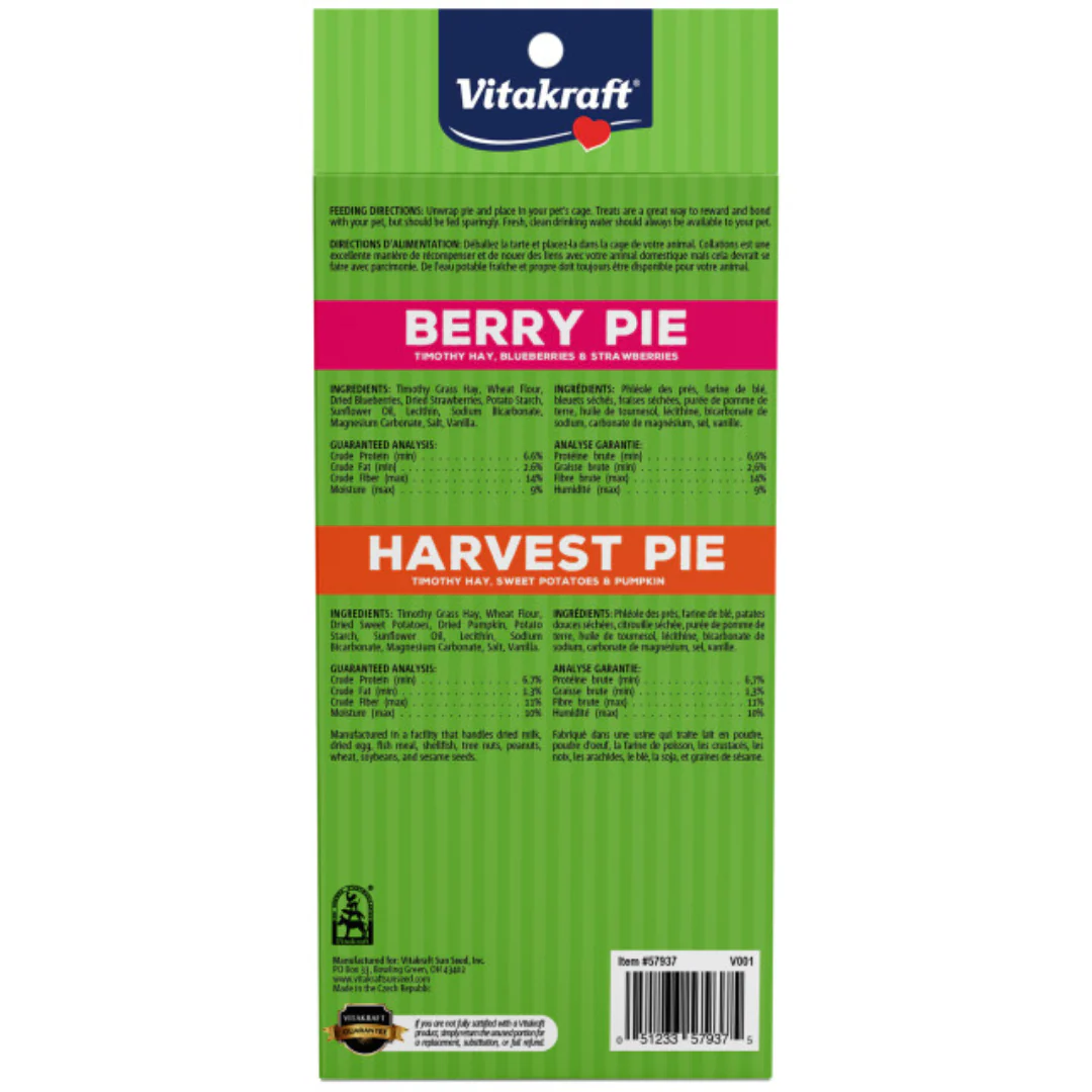 Vitakraft Berry Pie & Harvest Pie Small Animal Treat 30g - Image 2