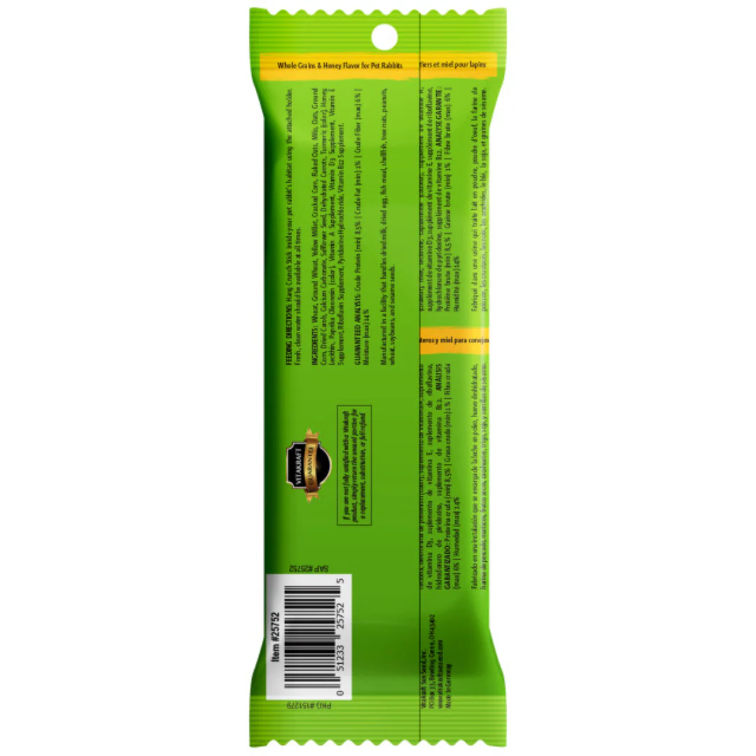 Vitakraft Crunch Sticks Whole Grains & Honey Flavor Rabbit Treat 113g - Image 2