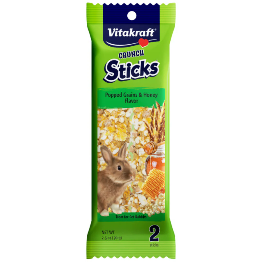 Vitakraft Crunch Sticks Popped Grains & Honey Flavor Rabbit Treat 70g