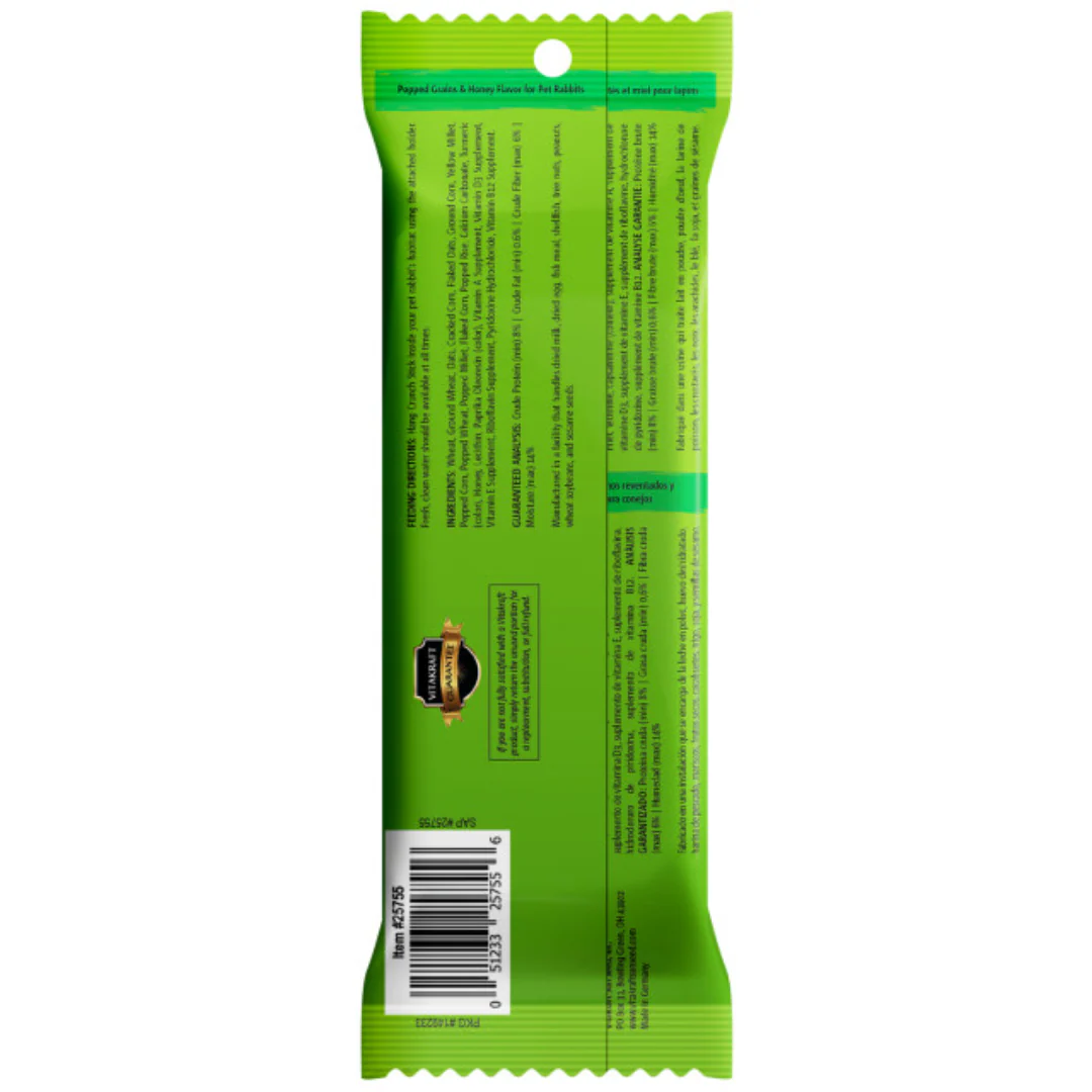 Vitakraft Crunch Sticks Popped Grains & Honey Flavor Rabbit Treat 70g - Image 2
