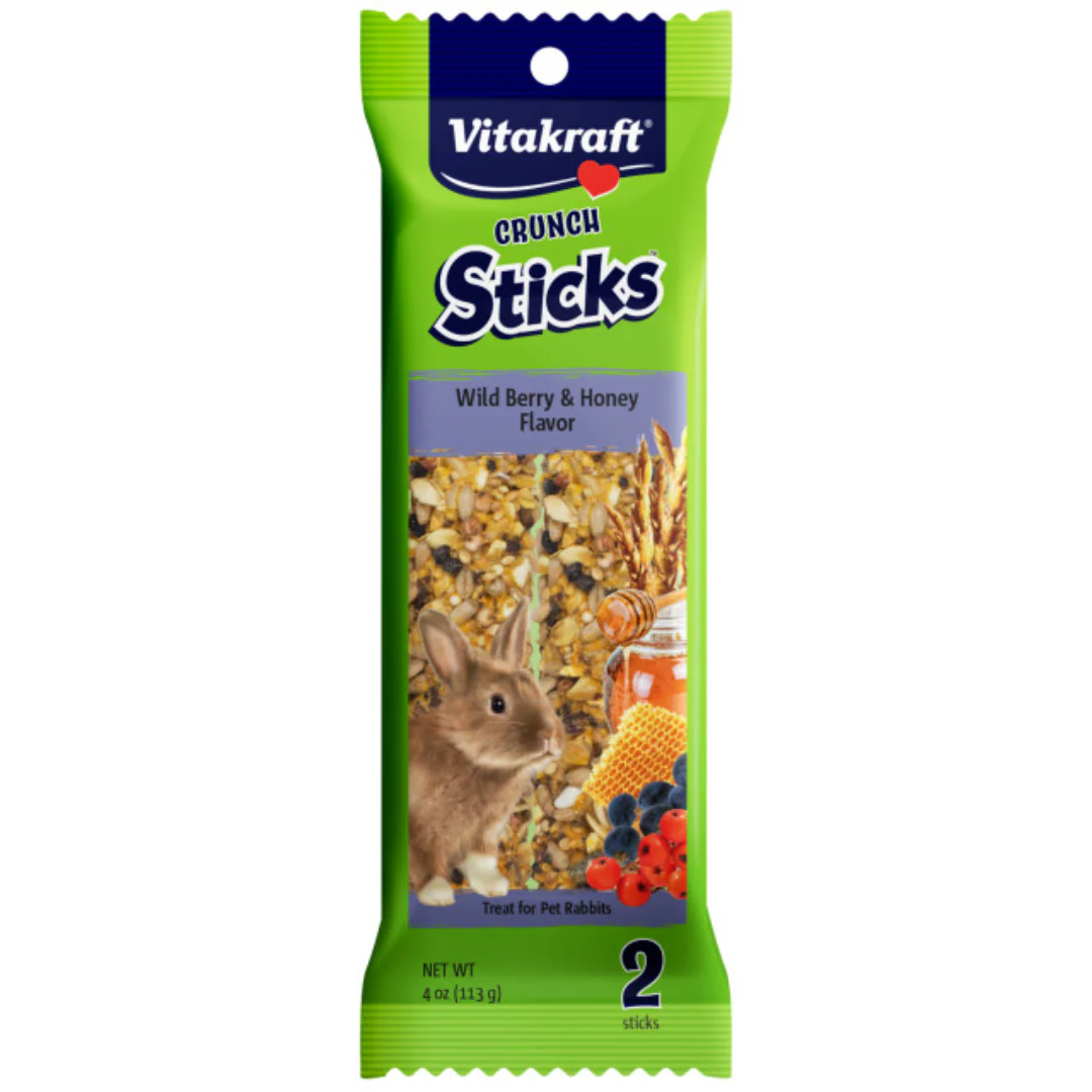 Vitakraft Crunch Sticks Wild Berry & Honey Flavor Rabbit Treat 113g
