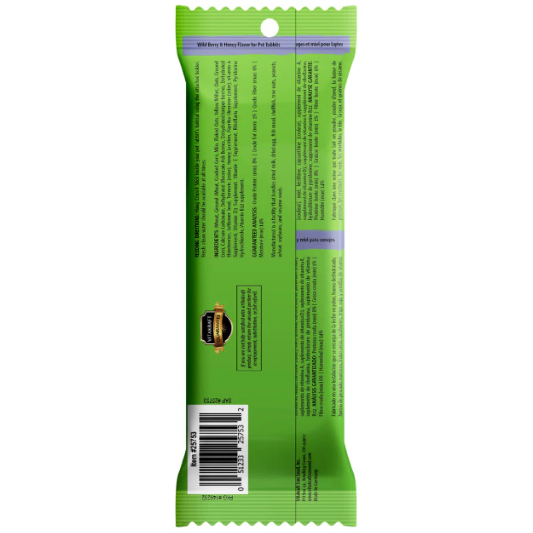 Vitakraft Crunch Sticks Wild Berry & Honey Flavor Rabbit Treat 113g - Image 2