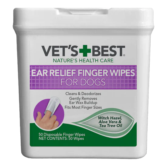 Vet's Best Ear Relief Finger Wipes for Dogs 50ct