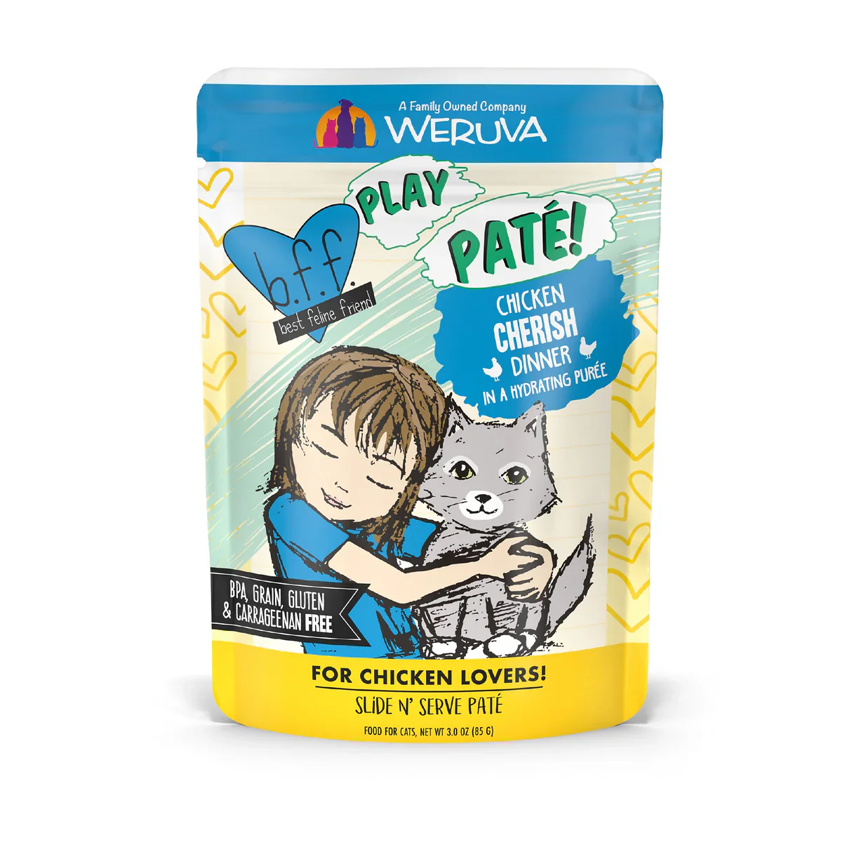 Weruva BFF Play Paté Chicken Cherish Wet Cat Food Pouch 85g