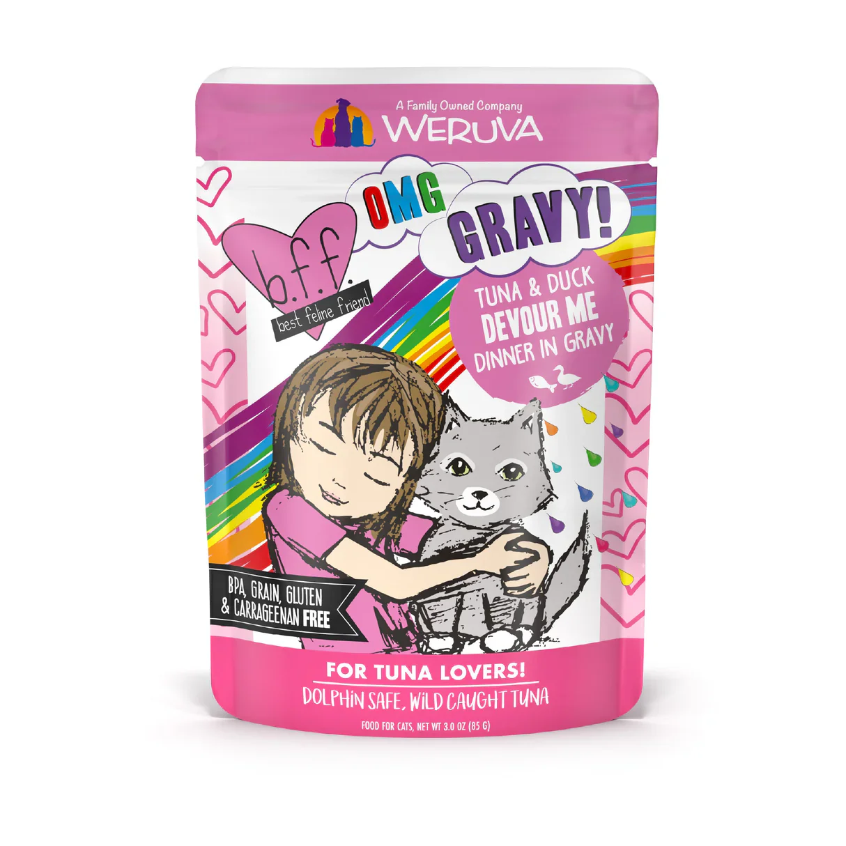 Weruva BFF OMG Gravy Tuna & Duck Devour Me Wet Cat Food Pouch 85g
