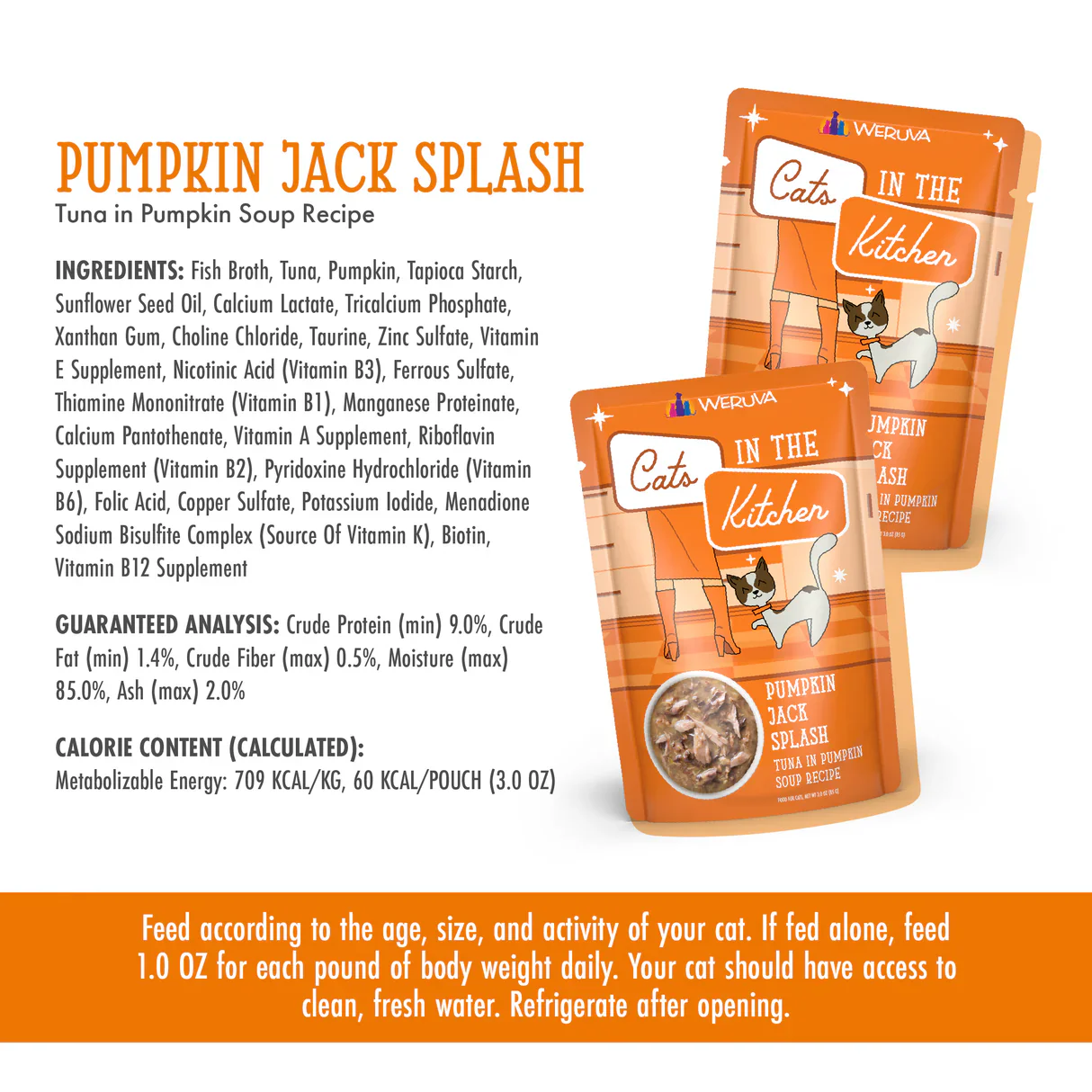 Weruva Cats in the Kitchen Pumpkin Jack Splash Wet Cat Food Pouch 85g - Image 3