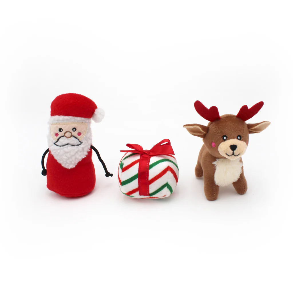 ZippyPaws Holiday Burrow Santa’s Sleigh Plush Dog Toy - Image 4