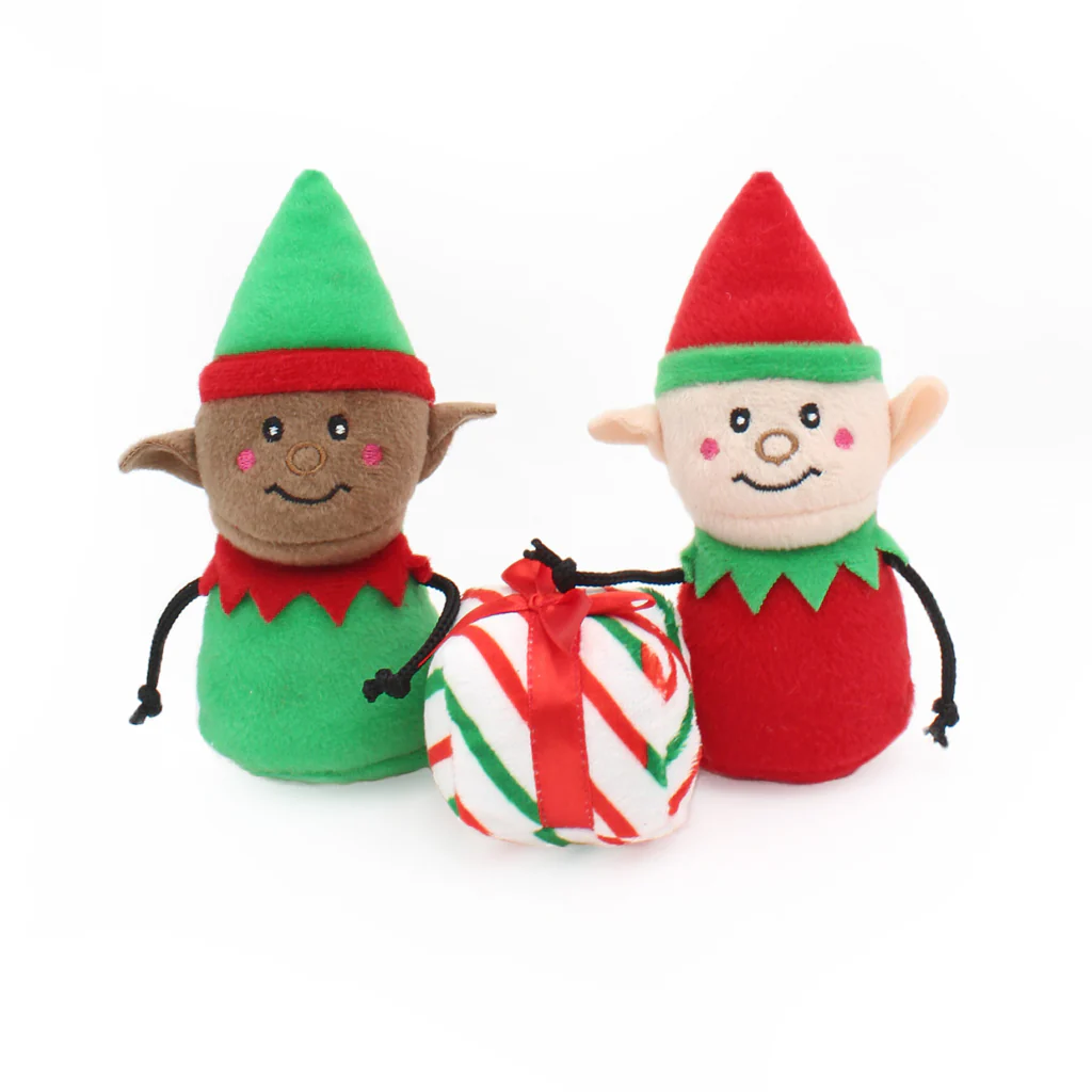 ZippyPaws Holiday Burrow Santa’s Workshop Plush Dog Toy - Image 4