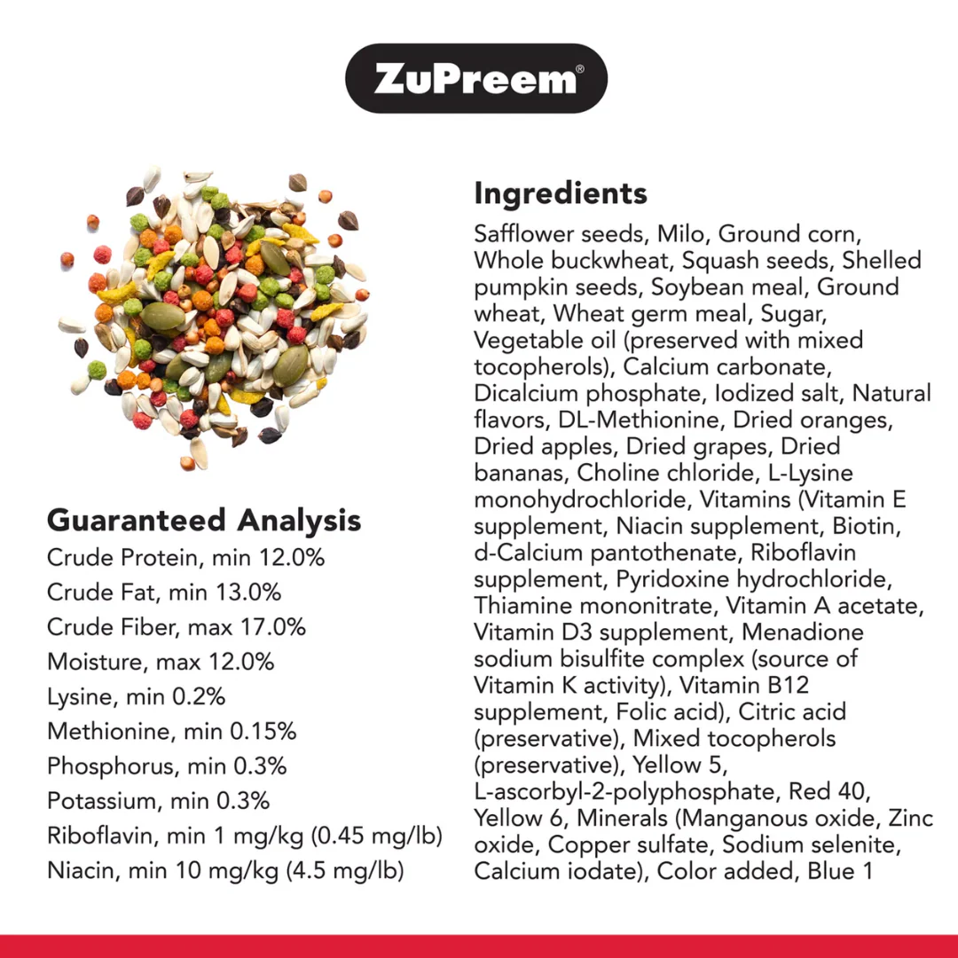 ZuPreem Sensible Seed Food for Medium Birds 907g - Image 3