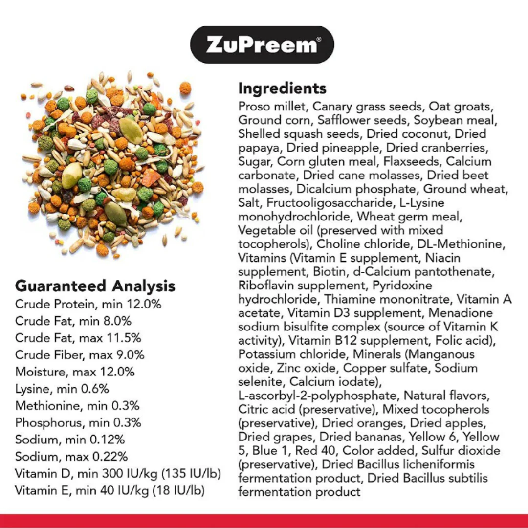 ZuPreem Smart Selects Food for Medium Birds 1.1kg - Image 3