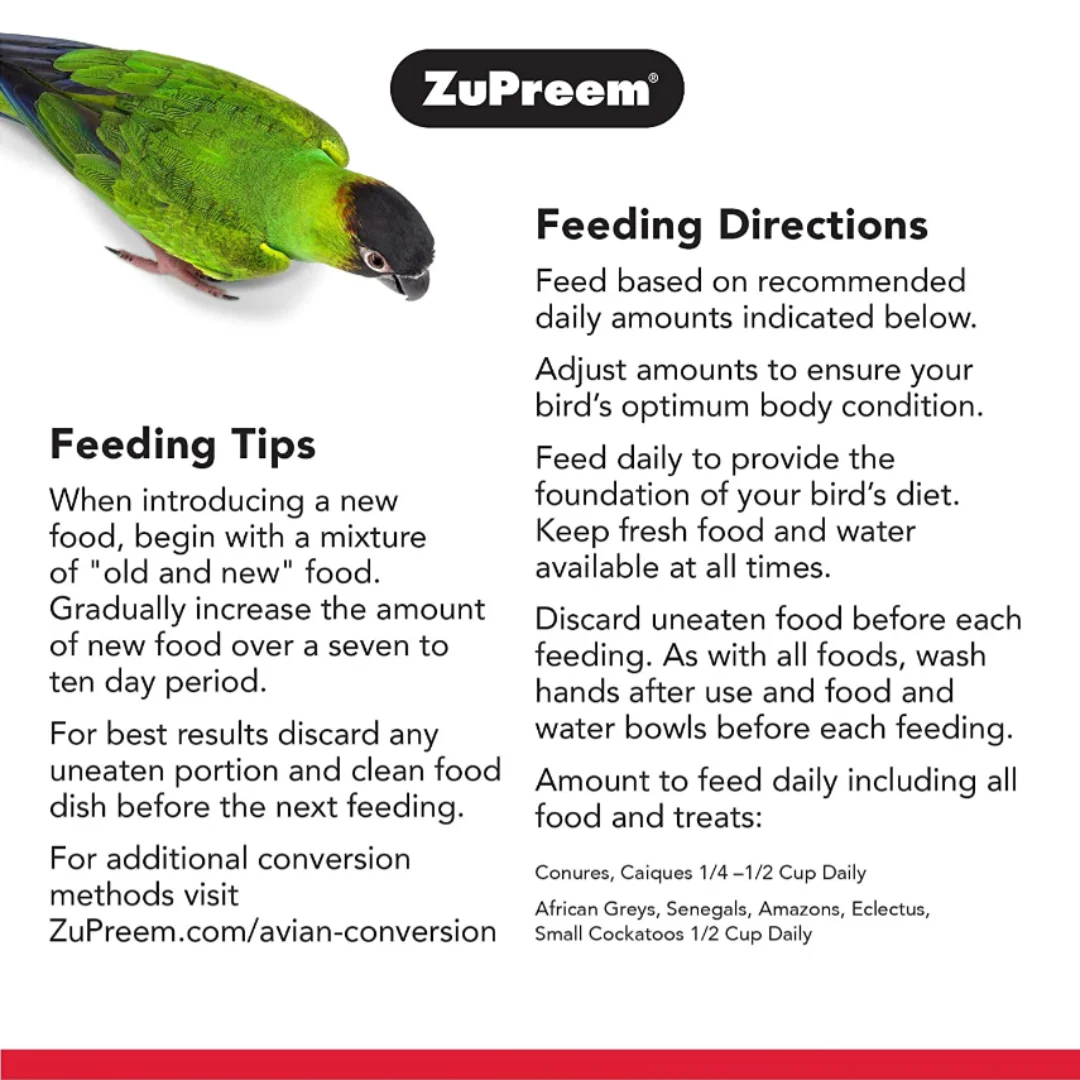 ZuPreem Smart Selects Food for Parrots & Conures 1.8kg - Image 4